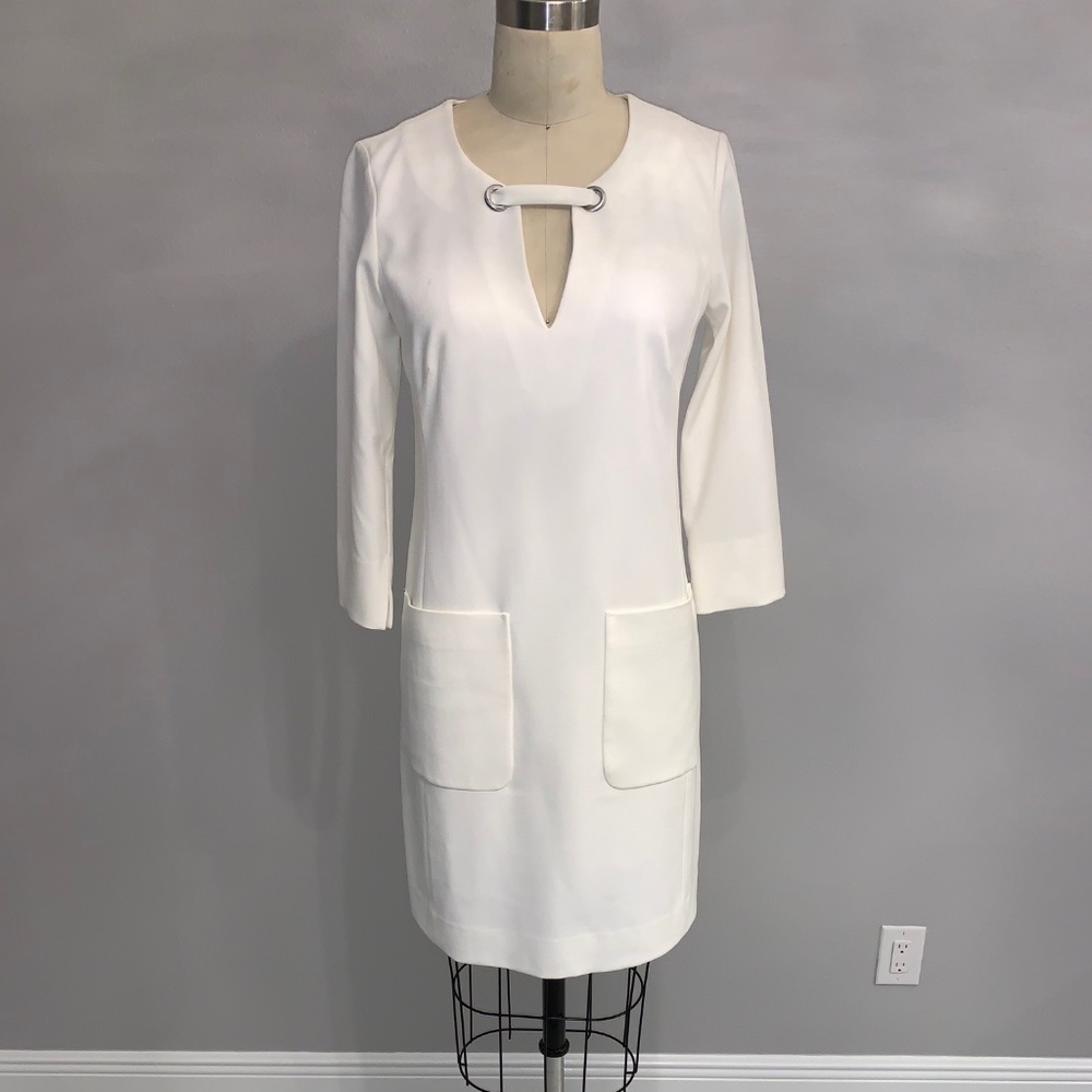 Etcetera Ivory Stretch Crepe Dress